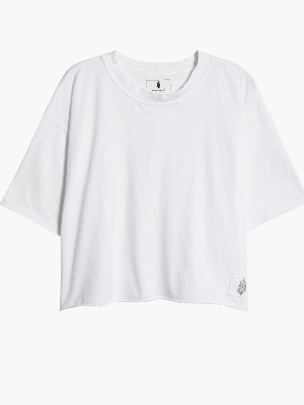 Free people Relaxed White boxed Tee xl NWT